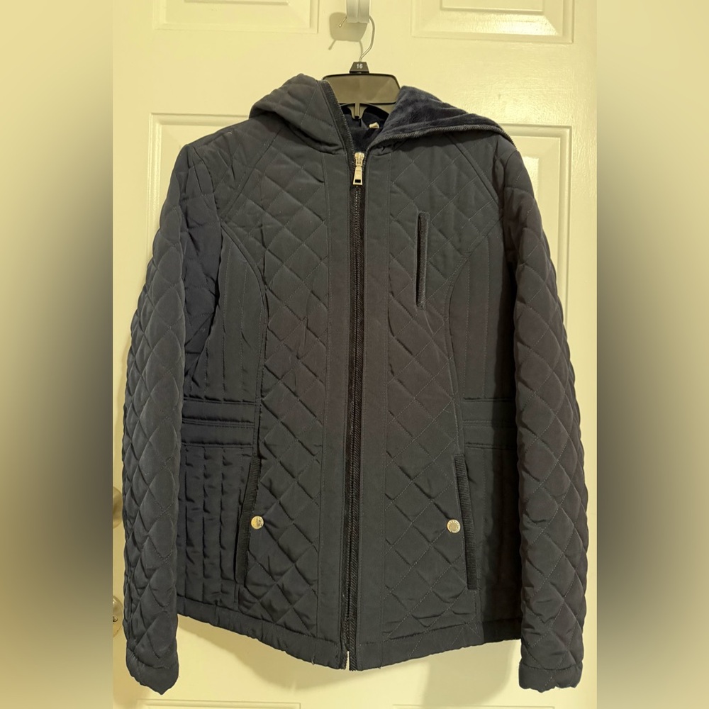 Laundry by Design Quilted Navy Women's Puffer Jacket with Hood